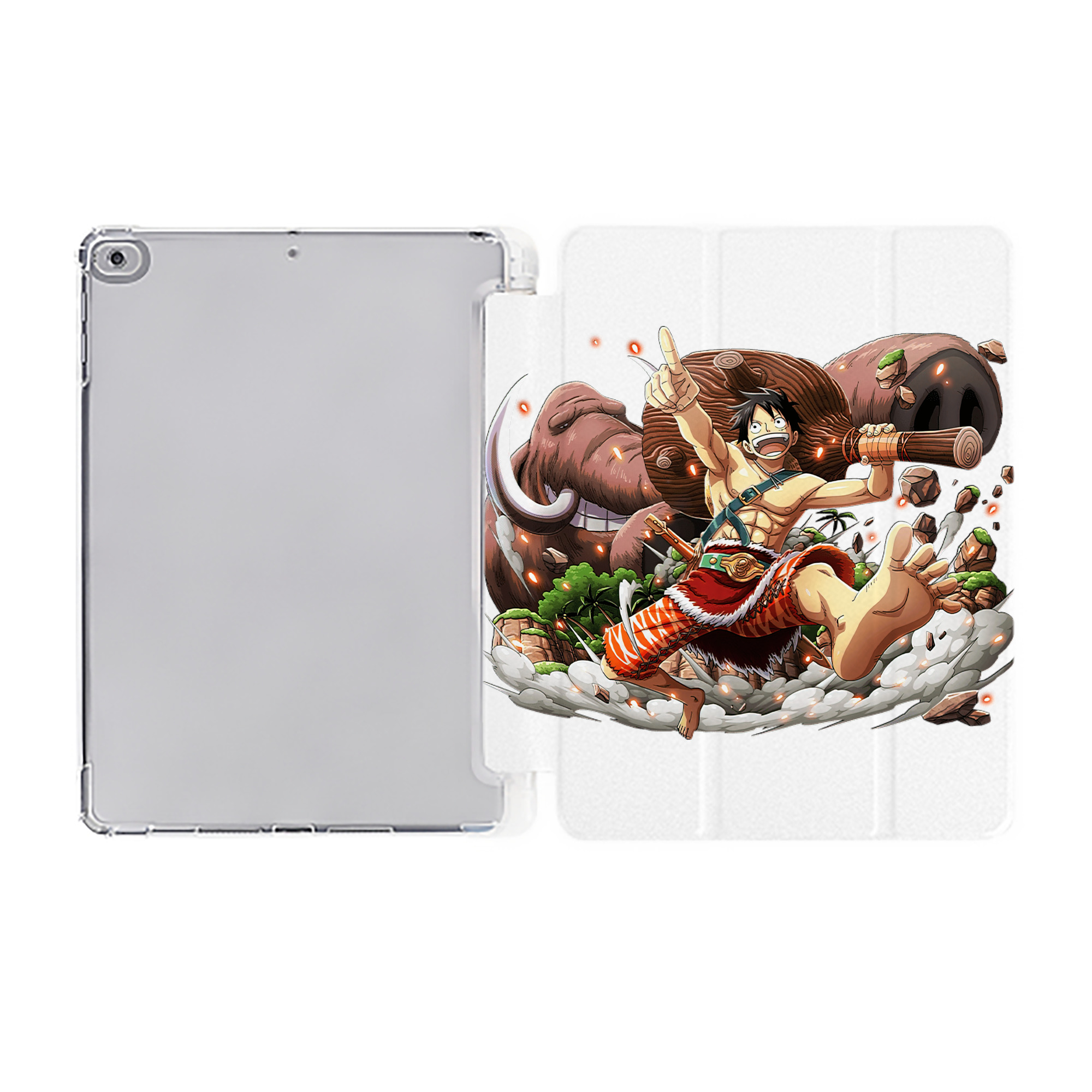 （画像用） ワンピース モンキー・D・ルフィ ONE PIECE Monkey D. Luffy IPad ケース ペン収納付き 三つ折りスタンド PUレザー×シリコン 対応機種9.5/10.5/10.9インチ
